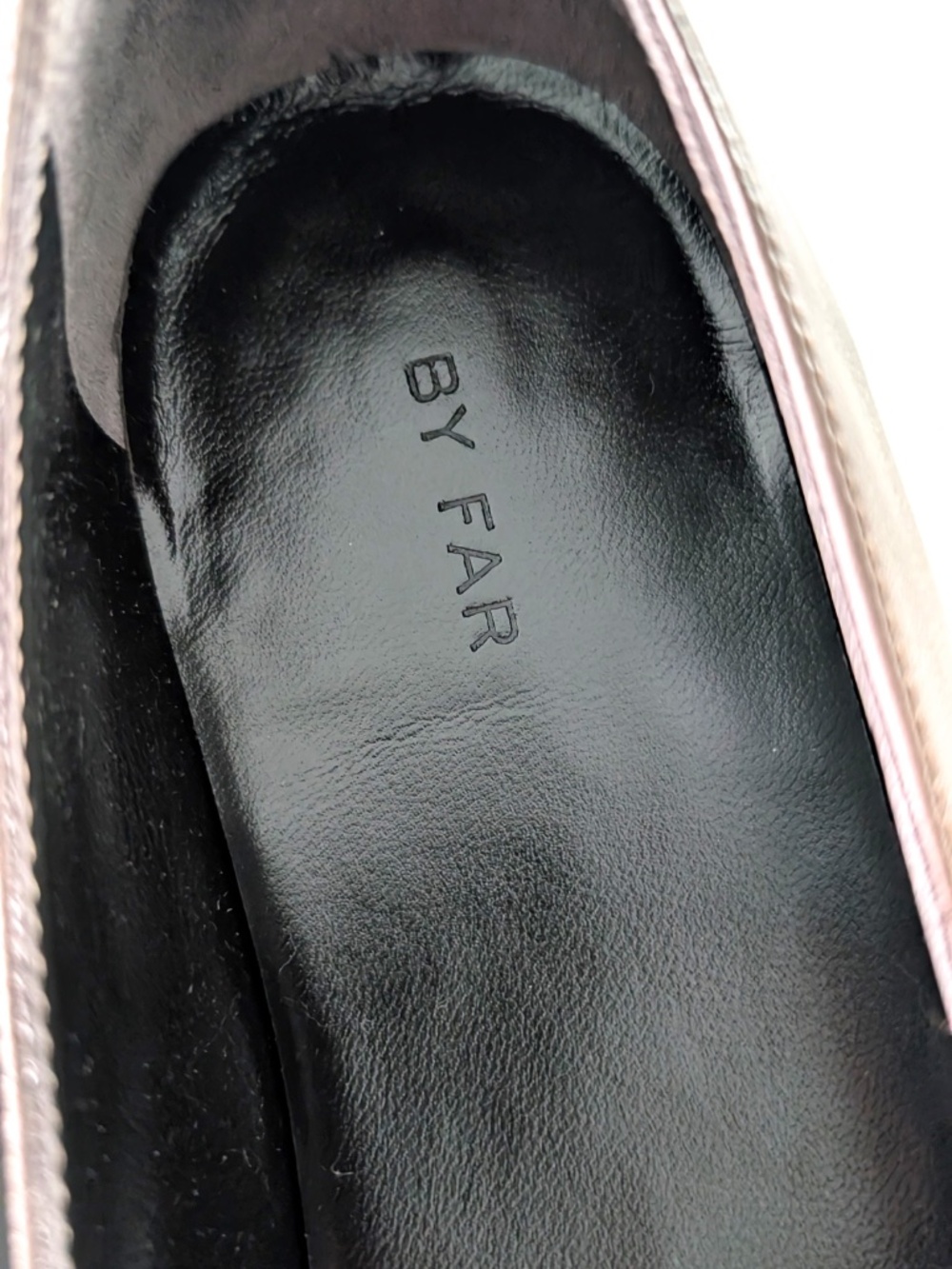 BY FAR Molly Slate Brown Leather Ballet Flats Mary Jane Shoes Women EU 39 US 9 - Picture 8 of 9